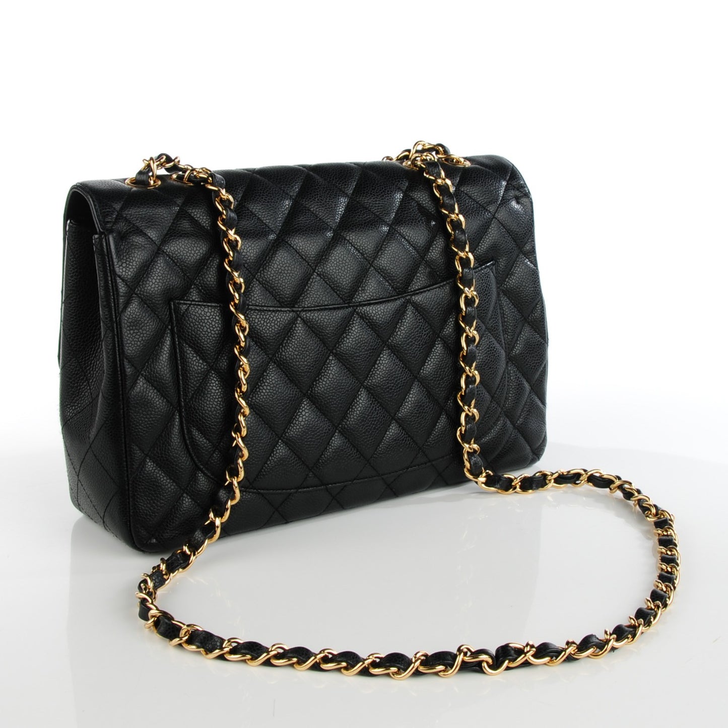 Caviar Quilted Jumbo Single Flap Black