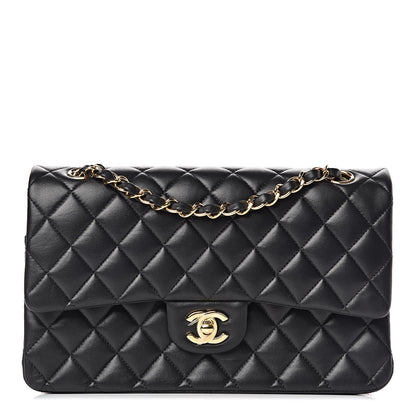 Chanel Lambskin Quilted Medium Double Flap Black 1 of 9