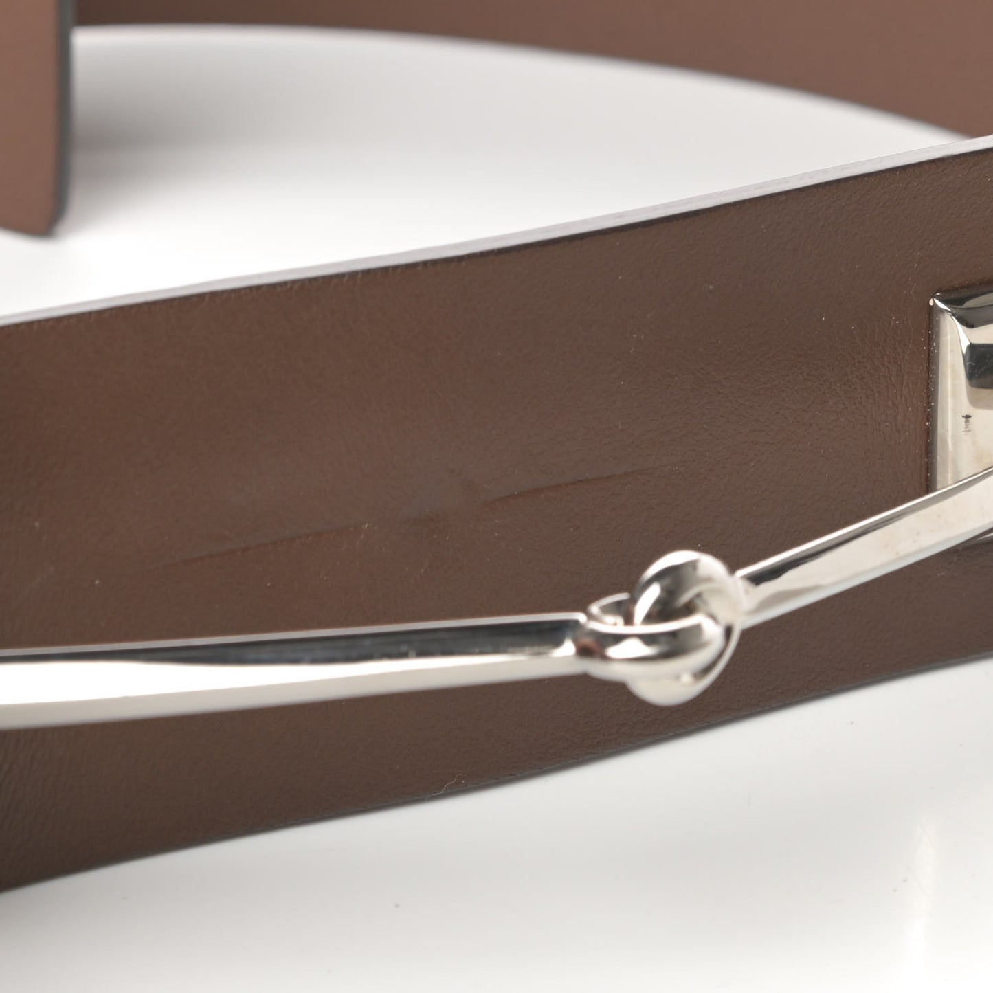 Calfskin Horsebit Wide Belt 80 32 Brown