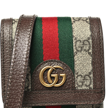 Gucci GG Supreme Monogram Web Ophidia Phone Crossbody Bag Beige New Acero 7 of 9