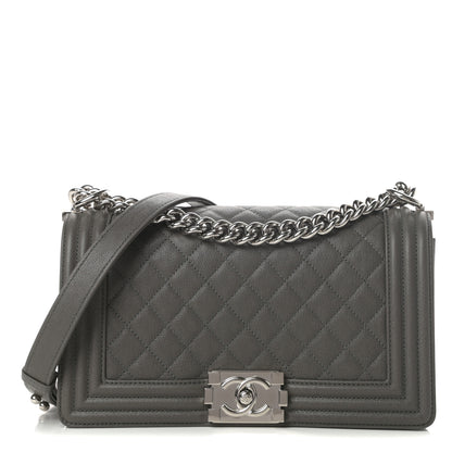 Chanel Caviar Quilted Medium Boy Flap Grey 1 of 13