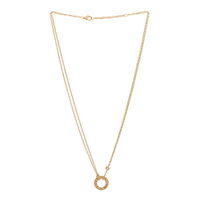 Cartier 18K Yellow Gold 2 Diamond LOVE Necklace 3 of 4