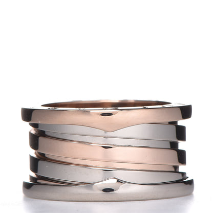 Bulgari BULGAR 18K Rose White Gold B.Zero1 4 Band Ring 53 6.25 3 of 6