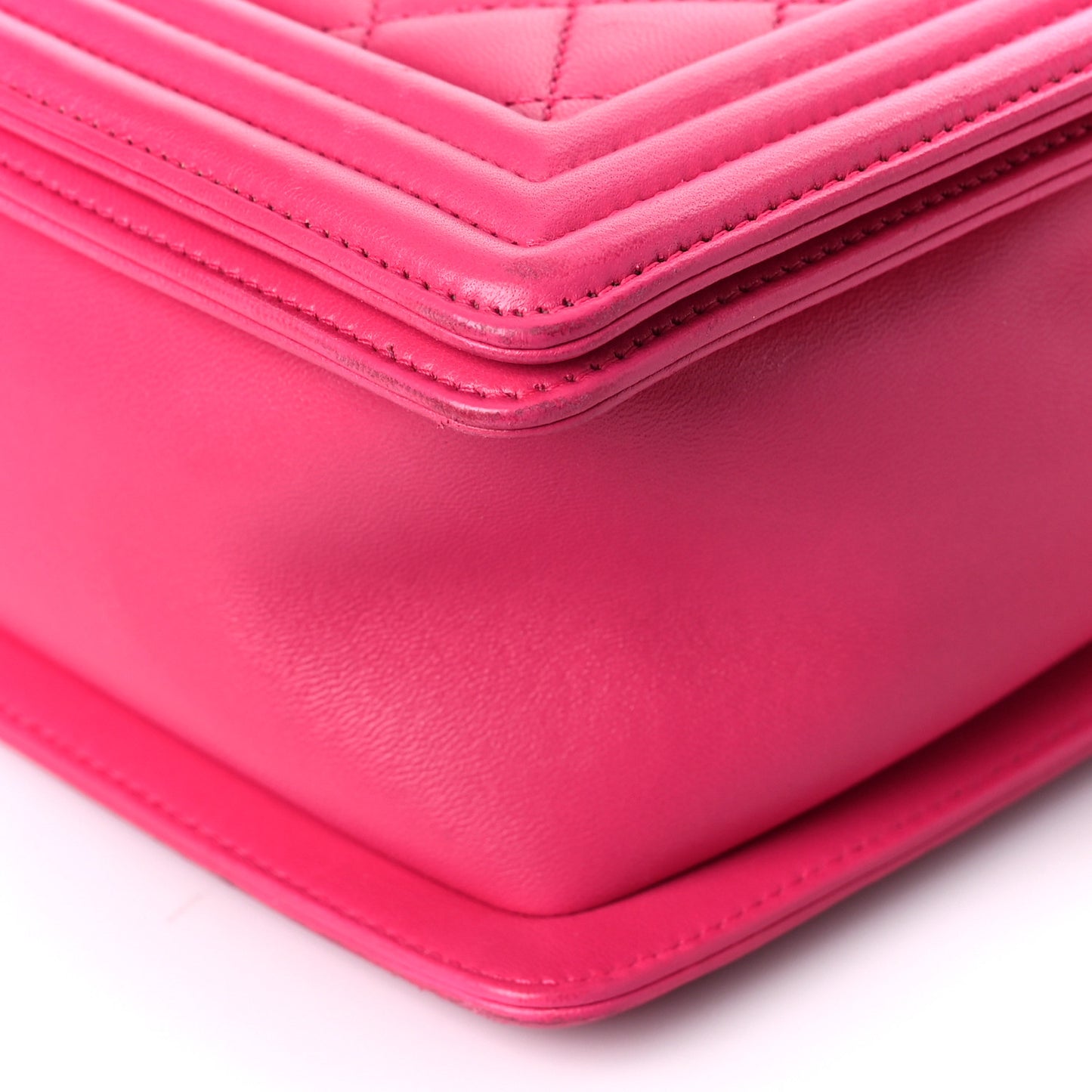 Lambskin Quilted Large Boy Flap Pink
