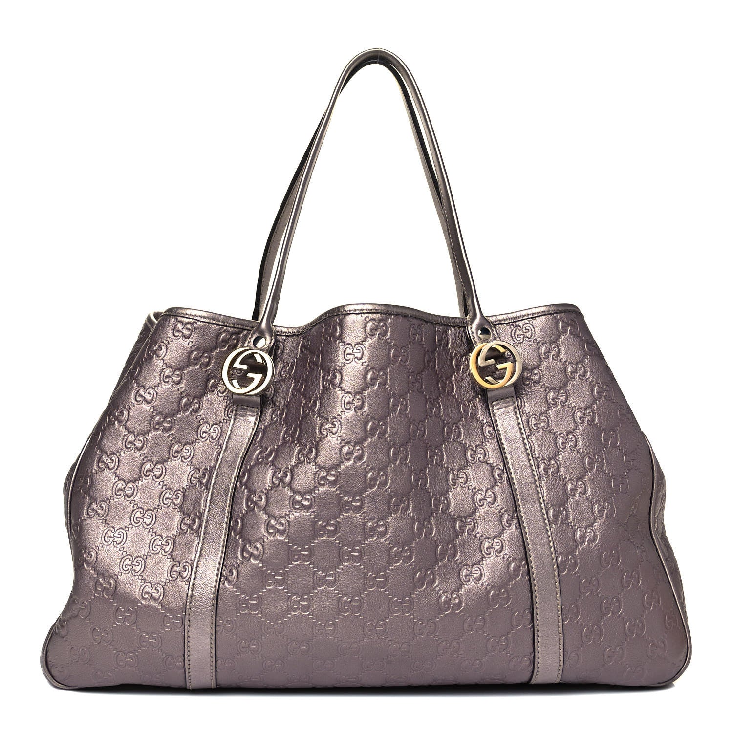 Gucci Metallic Guccissima Large GG Twins Tote Mauve 1 of 10