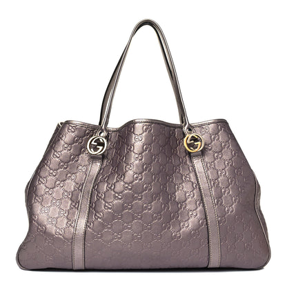 Gucci Metallic Guccissima Large GG Twins Tote Mauve 1 of 10