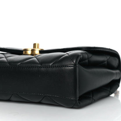 Chanel Lambskin Quilted Mini CC Crystal Logo Chain Flap Black 9 of 10
