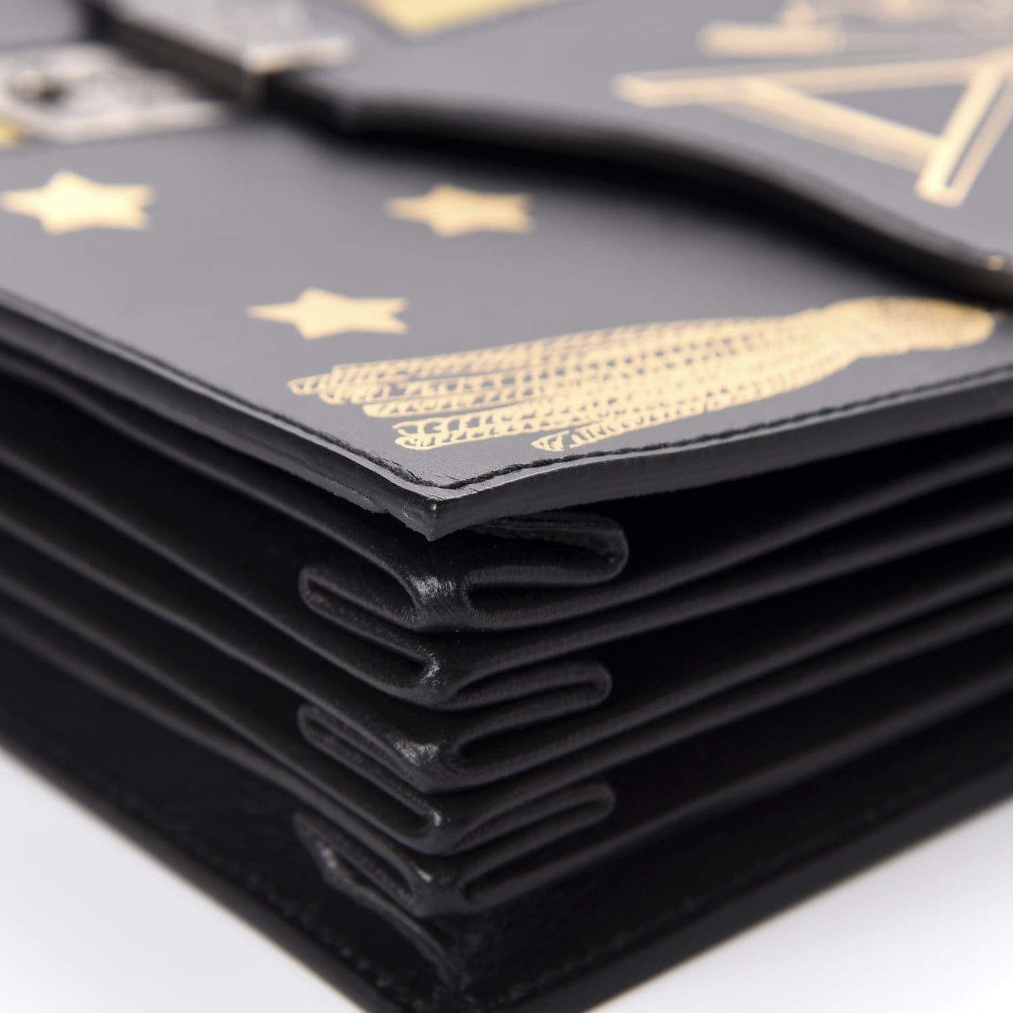 Calfskin Star Portfolio Bag Black