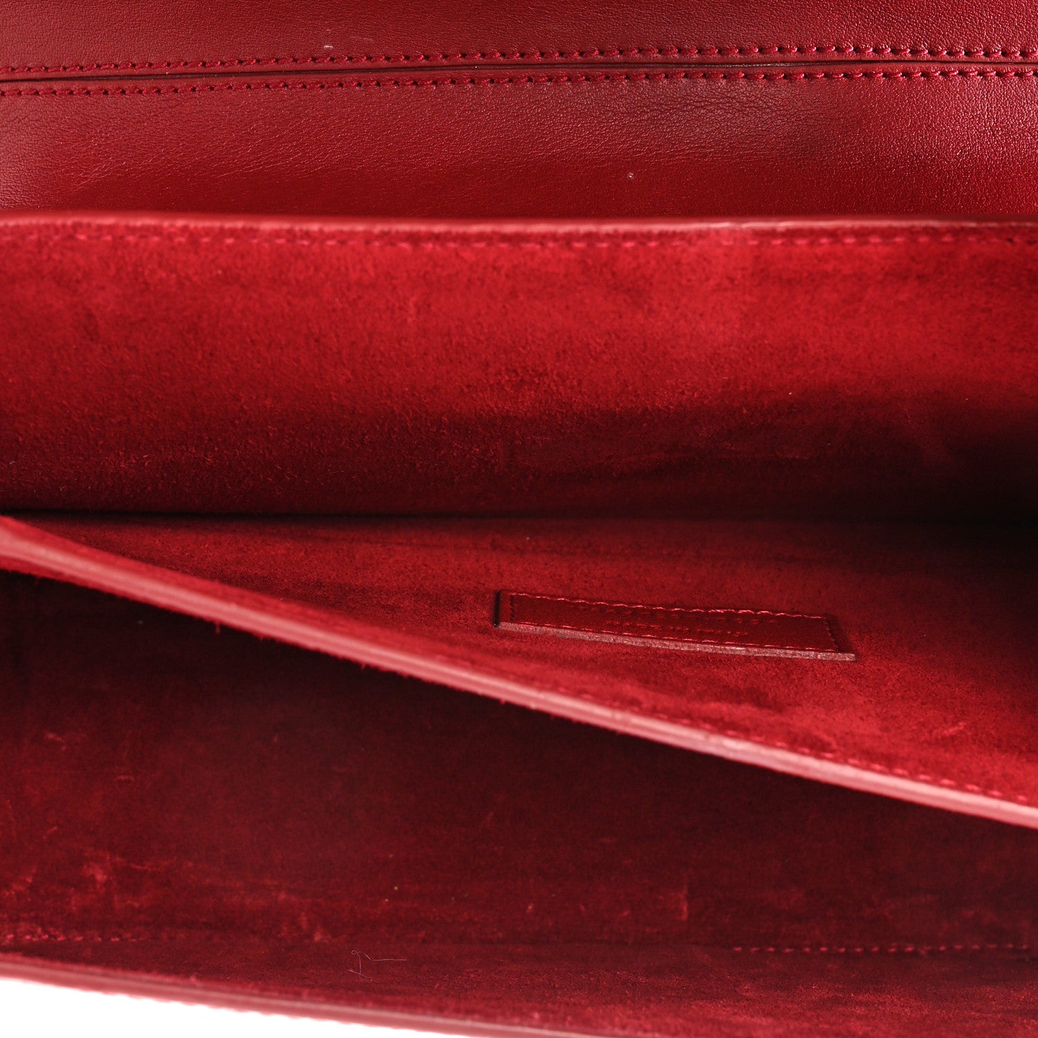 Saint Laurent Calfskin Crocodile Embossed Elise Chain Shoulder Bag Red 6 of 19