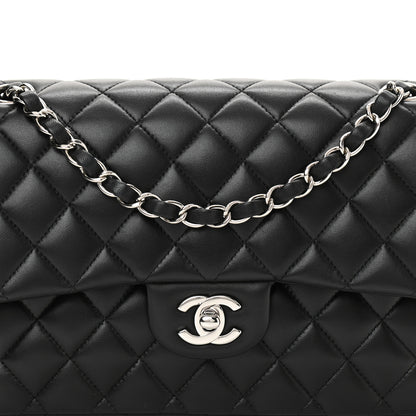 Chanel Lambskin Quilted Medium Double Flap Black 9 of 10