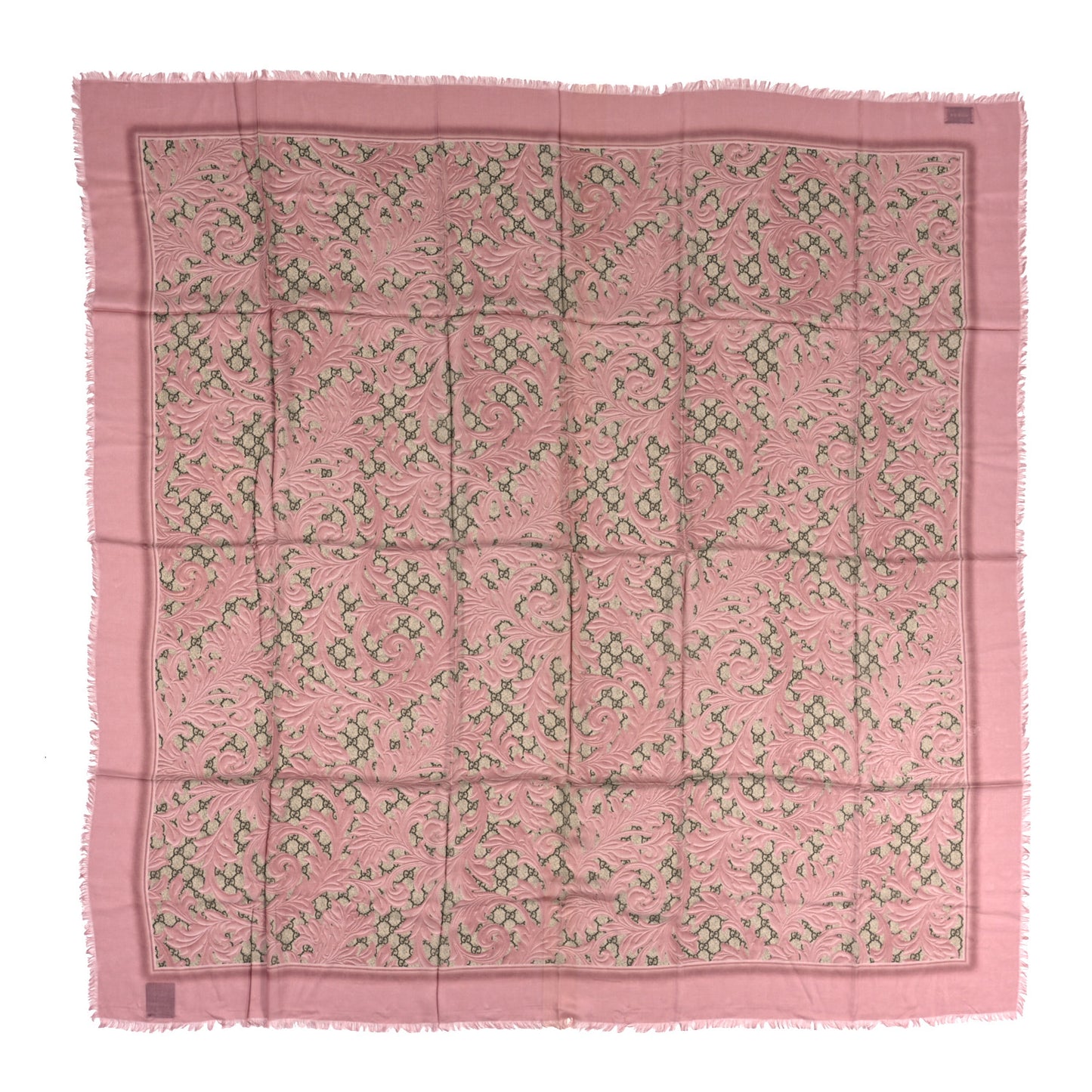 Modal Silk GG Monogram Big Arabesque Shawl Beige Pink
