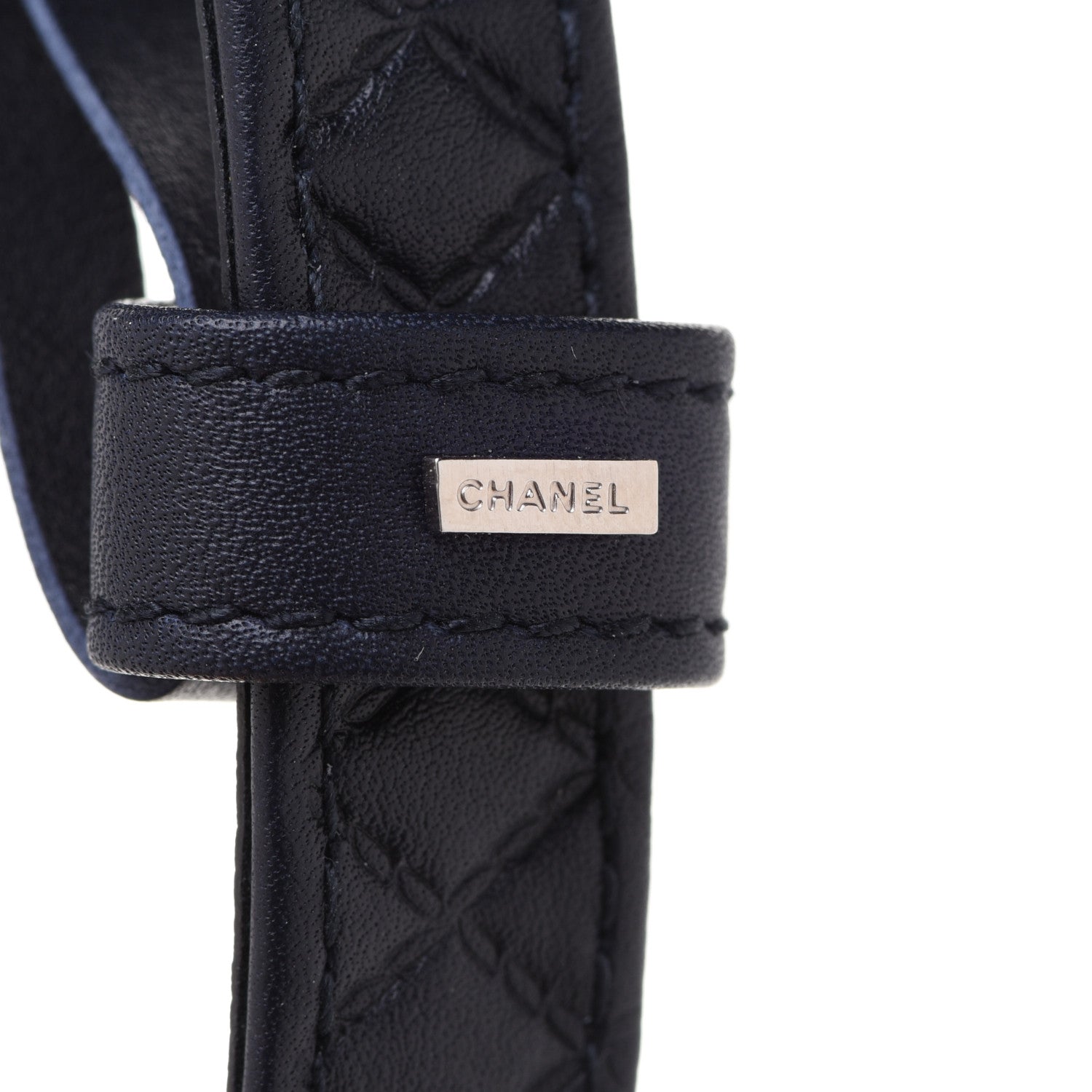 Chanel Calfskin Quilted CC Belt 70 Navy 4 of 8