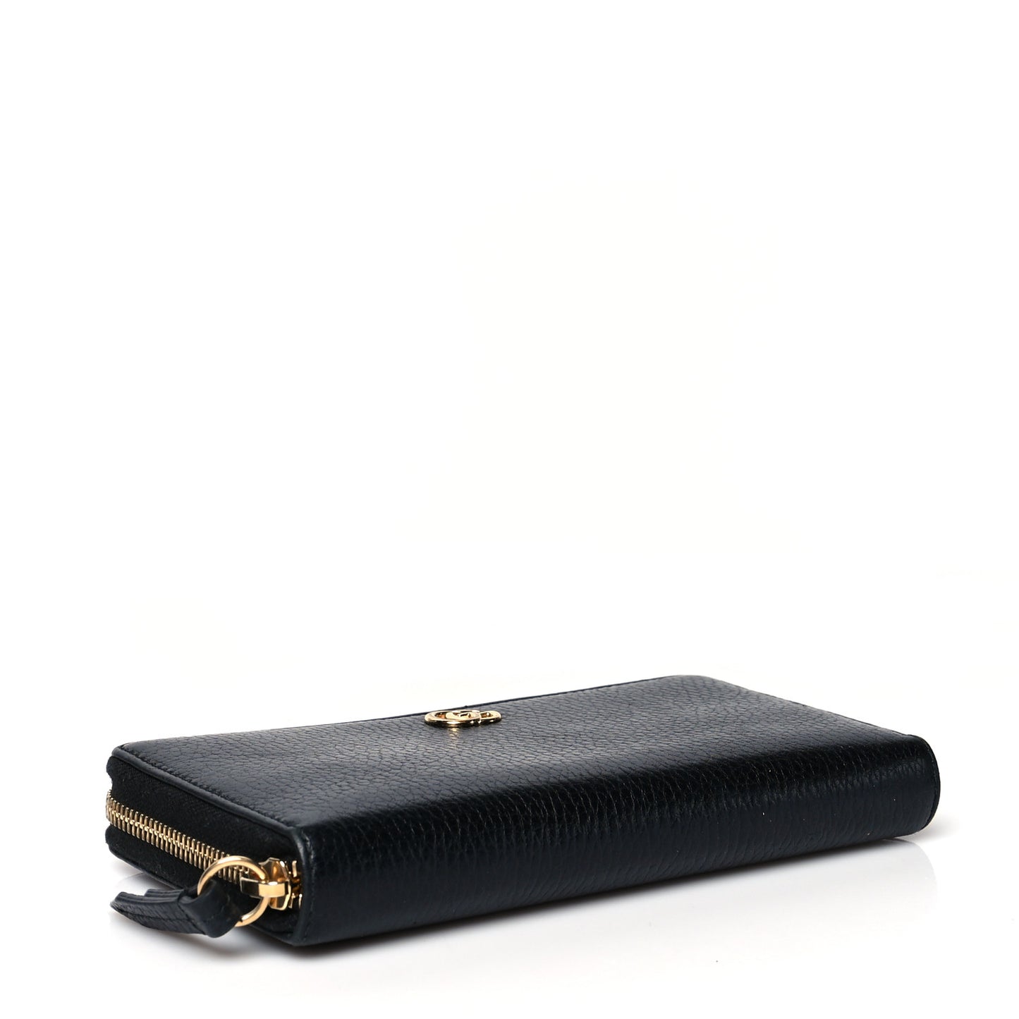 Dollar Calfskin GG Marmont Zip Around Wallet Black