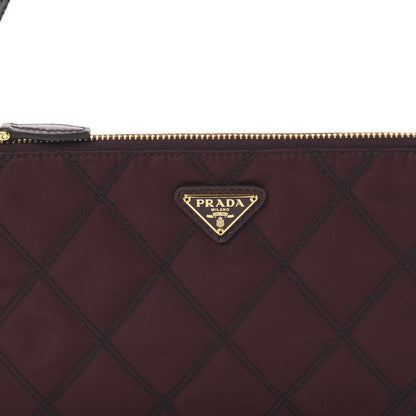 Prada Tessuto Nylon Quilted Pochette Bag Granato 9 of 9