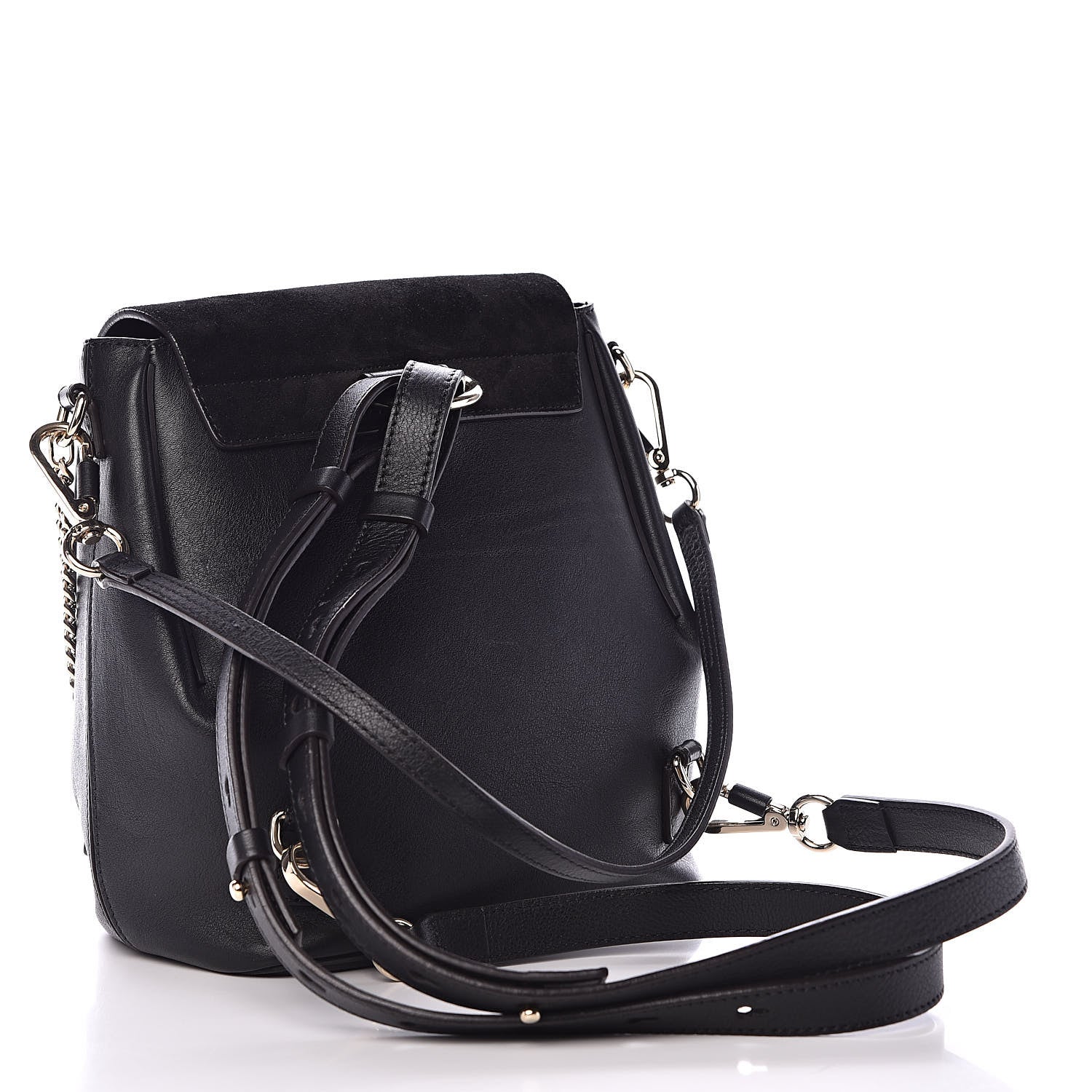 Chloe Suede Calfskin Small Faye Backpack Black 3 of 11