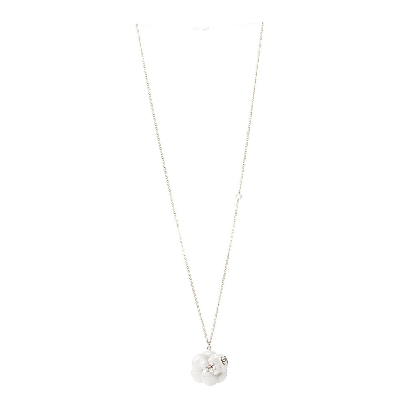 Enamel CC Camellia Pendant Necklace Gold