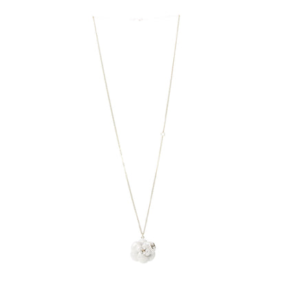 Chanel Enamel CC Camellia Pendant Necklace Gold 3 of 5