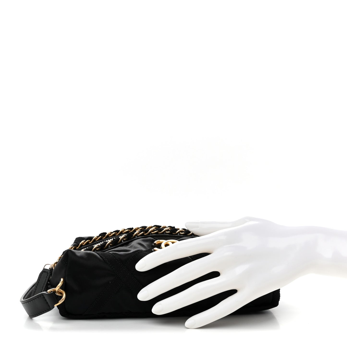 Nylon Grosgrain Lifestyle Pouch With Sleep Mask Black