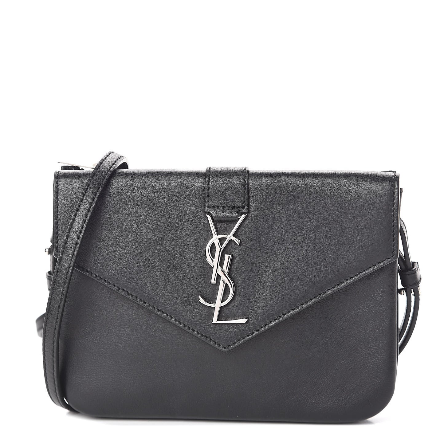 Calfskin Monogram Tri Pocket Crossbody Bag Black