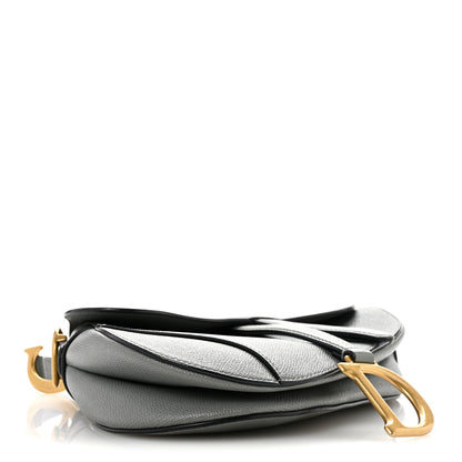 Christian Dior Grained Calfskin Saddle Bag Grey 4 of 12