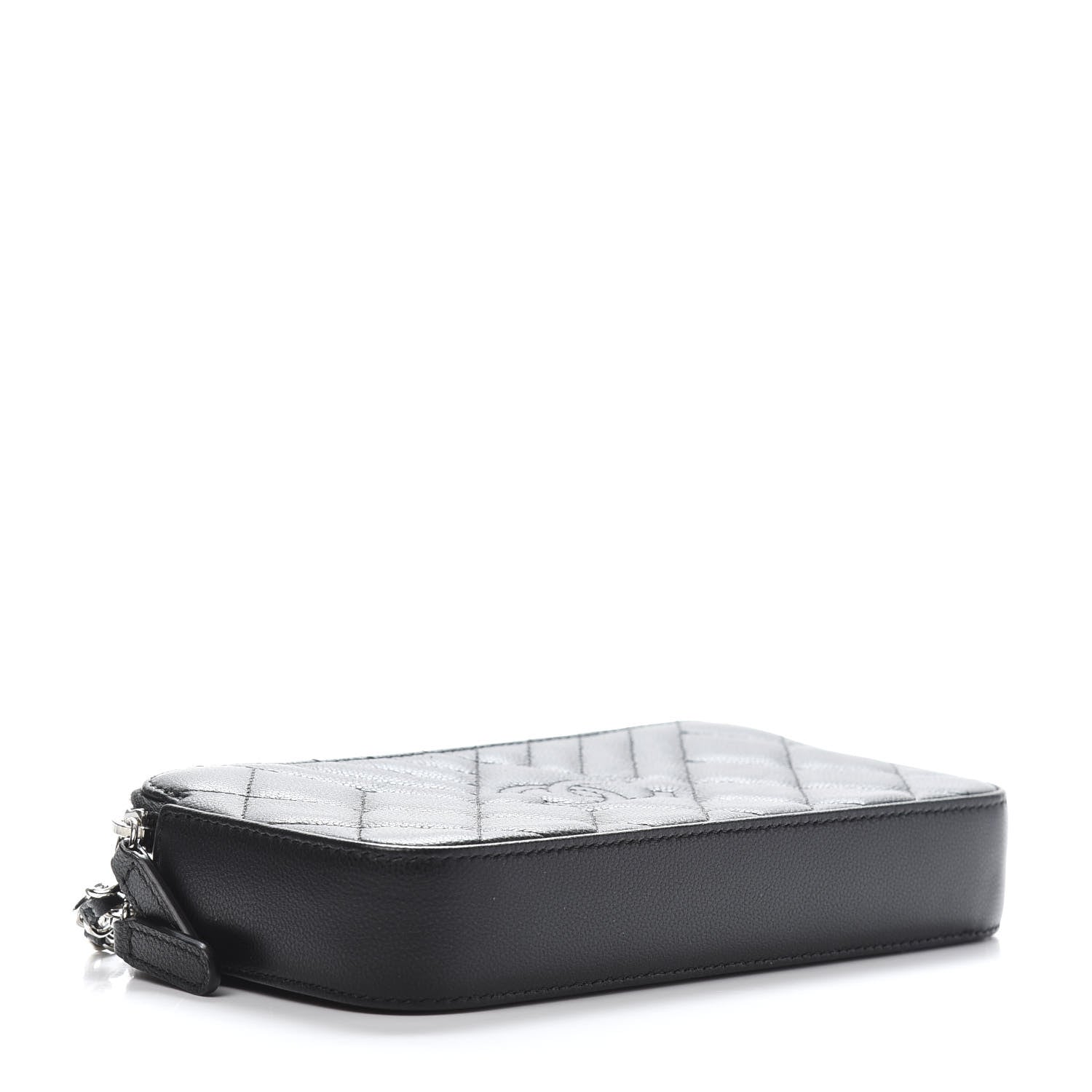 Chanel Caviar Quilted Diamond Small CC Duo Clutch With Chain Black 4 of 12