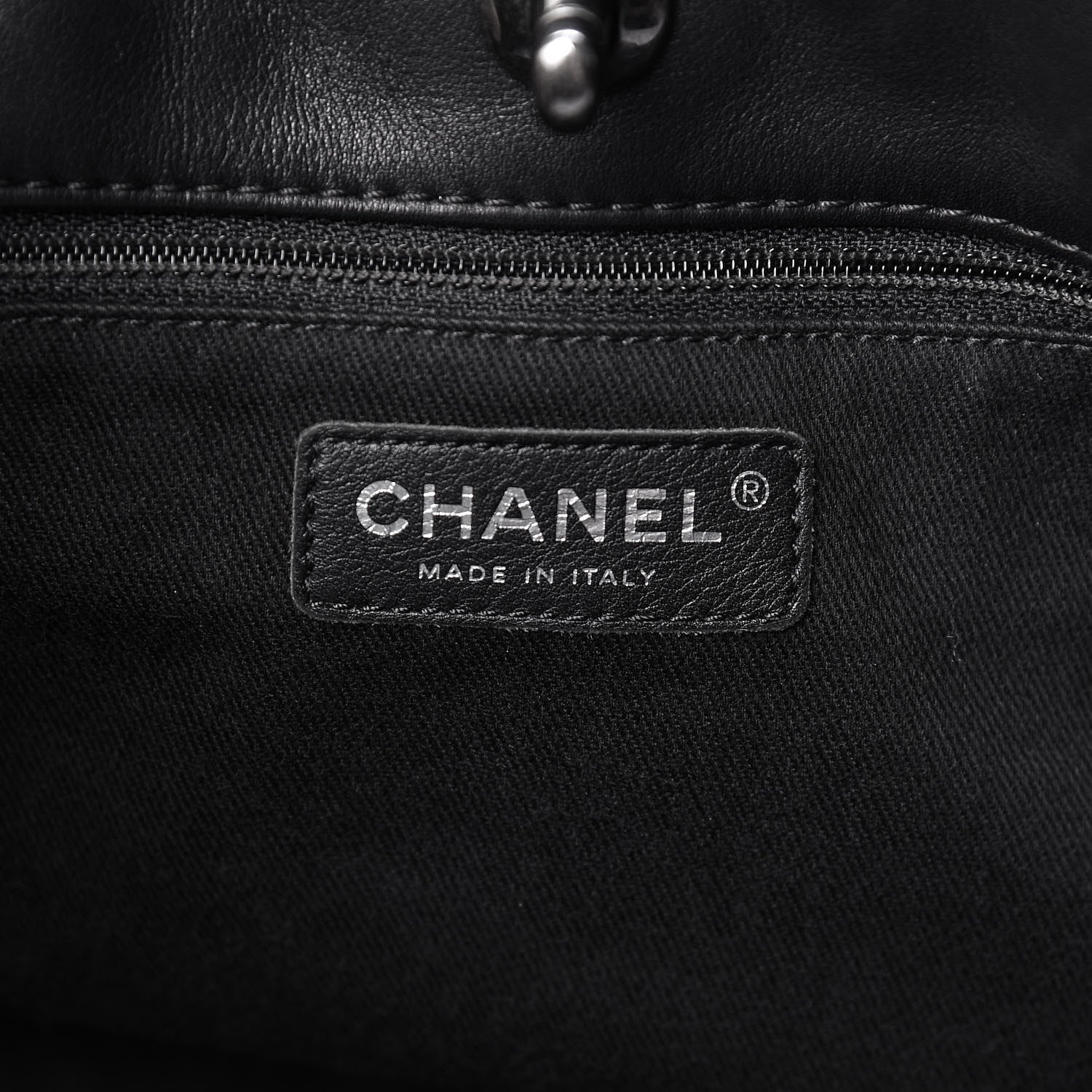 Chanel Calfskin Quilted Small Shopping In Chains Tote Black 6 of 14