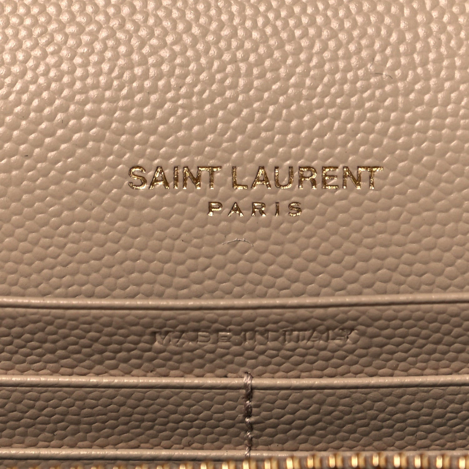 Saint Laurent Grain De Poudre Matelasse Chevron Monogram Chain Wallet Nude Powder 6 of 9