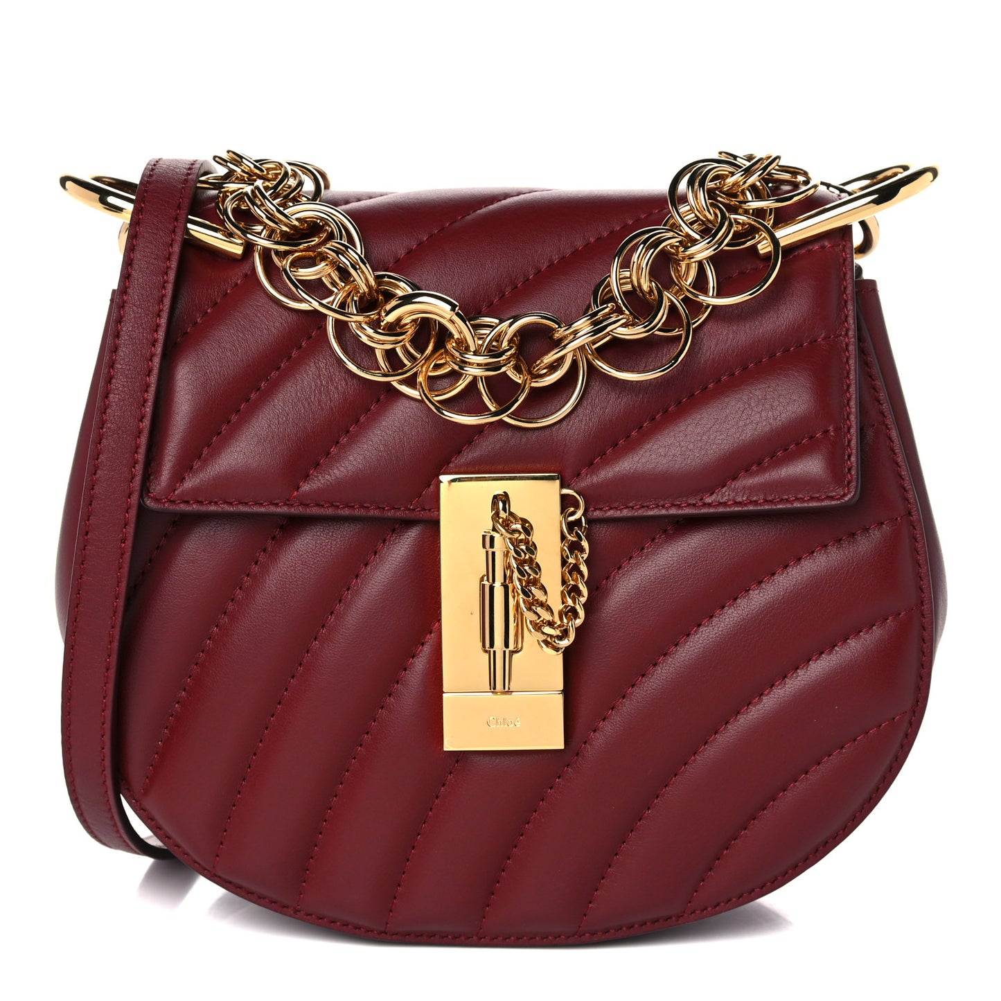 Calfskin Quilted Mini Drew Bijou Shoulder Bag Plum Purple
