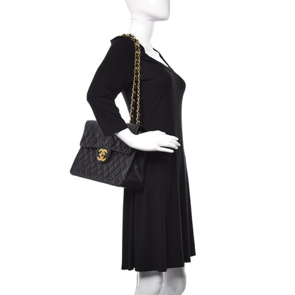 Chanel Lambskin Quilted XL Jumbo Single Flap Black 2 of 19