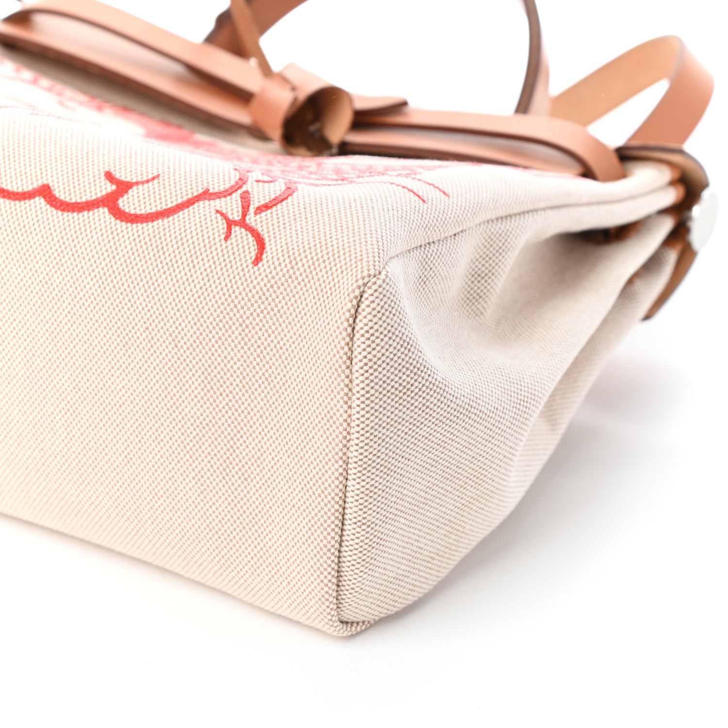 Hermes Vache Hunter Toile Pegase Pop Herbag Zip Retourne 31 PM Capucine Ecru 8 of 8