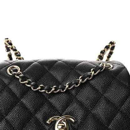 Chanel Shiny Caviar Quilted Medium Duma Pockets Drawstring Backpack Black 8 of 10