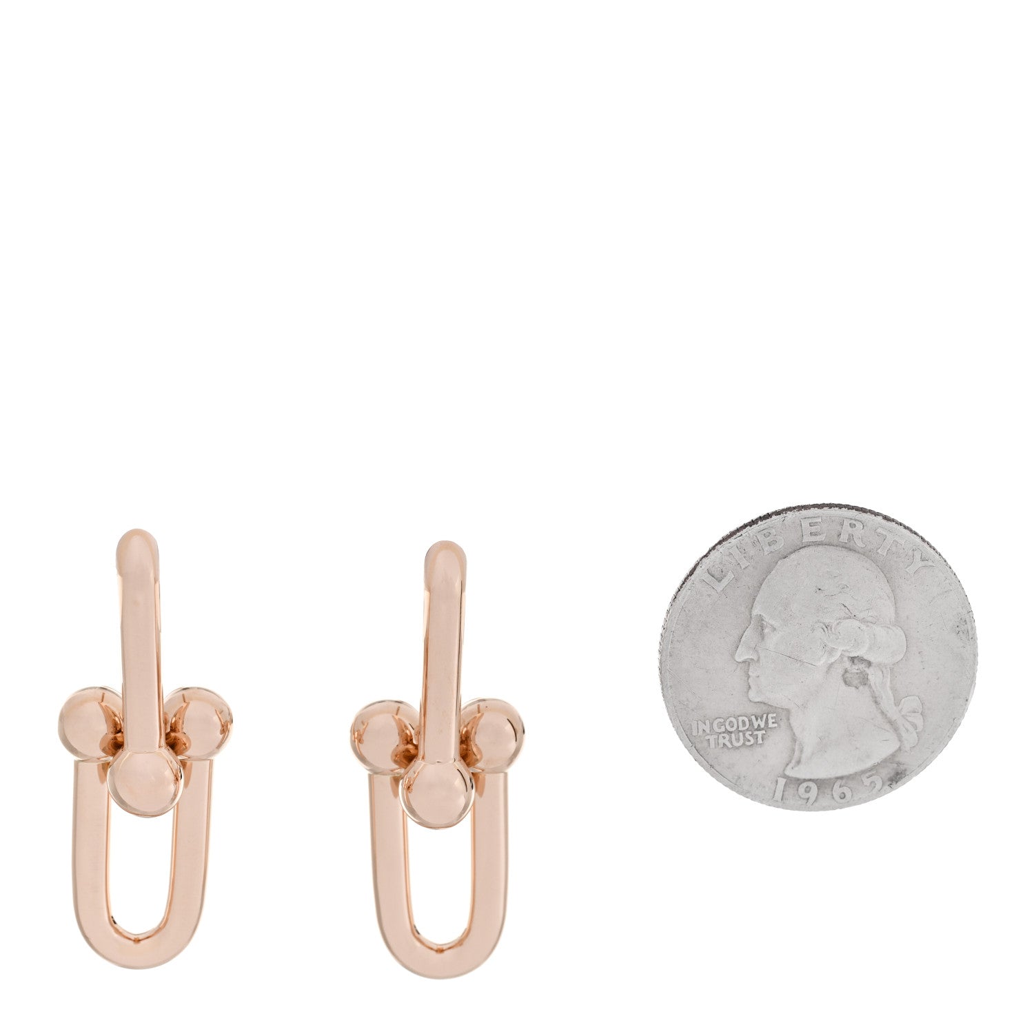 Tiffany 18K Rose Gold Large HardWear Link Earrings 2 of 5
