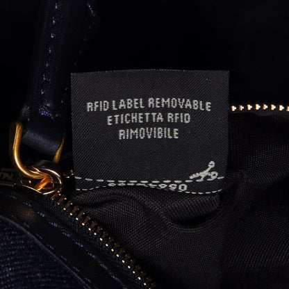 Fendi Denim Large Baguette Blue Rosso 10 of 16