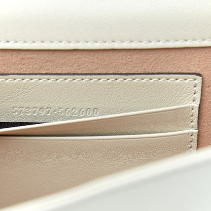 Gucci Textured Calfskin Web Mini Rajah Slim Flap Shoulder Bag Mystic White 7 of 11