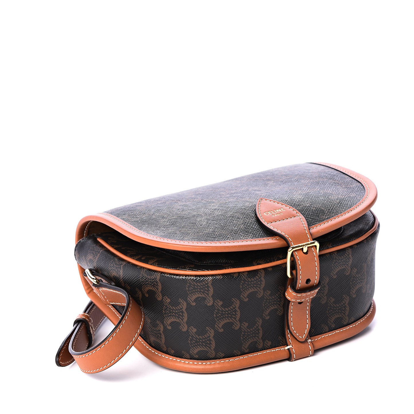 Triomphe Canvas Medium Folco Bag Tan