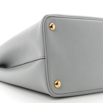 Prada Saffiano Cuir Medium Double Bag Granito Acquamarina 9 of 15