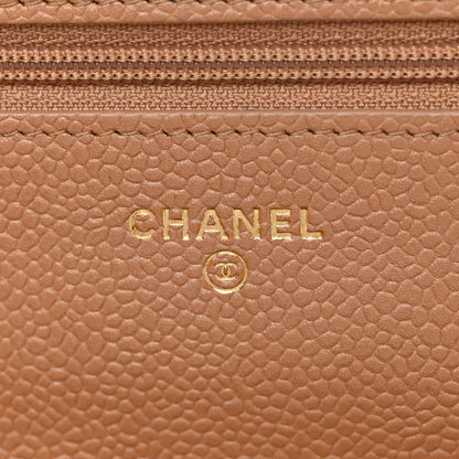 Chanel Caviar Quilted Golden Class Wallet On Chain WOC Beige 6 of 12