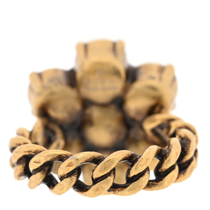 Gucci Metal Crystal Double G Ring S 52 6 Aged Gold 3 of 4