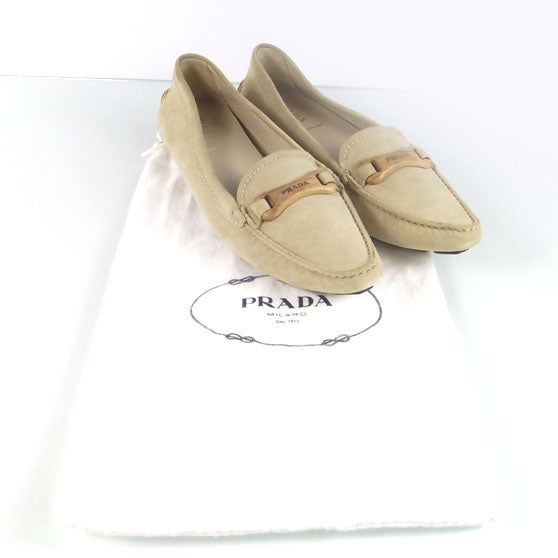 Suede Loafers Driving Moccasins 40 Tan