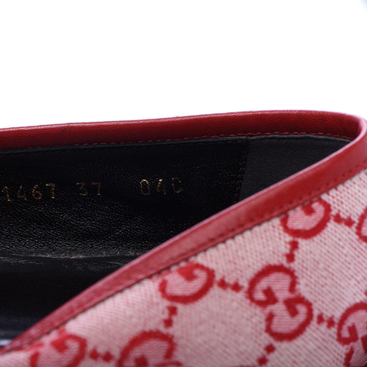 Canvas GG Monogram Horsebit Womens Jordaan Loafers 37 Gardenia Hibiscus Red