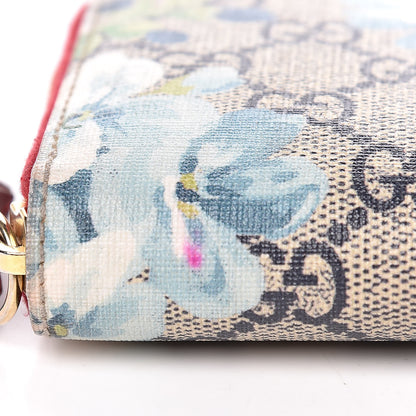 Gucci GG Supreme Monogram Blooms Zip Around Wallet Blue Red 8 of 14