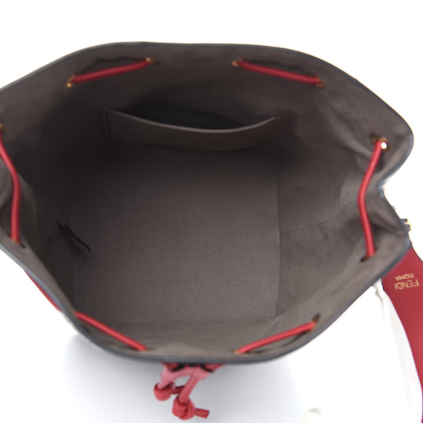 Vitello Grace F is Fendi Bi-Color FF 1974 Embossed Grande Mon Tresor Bucket Bag Maya Black Fragola