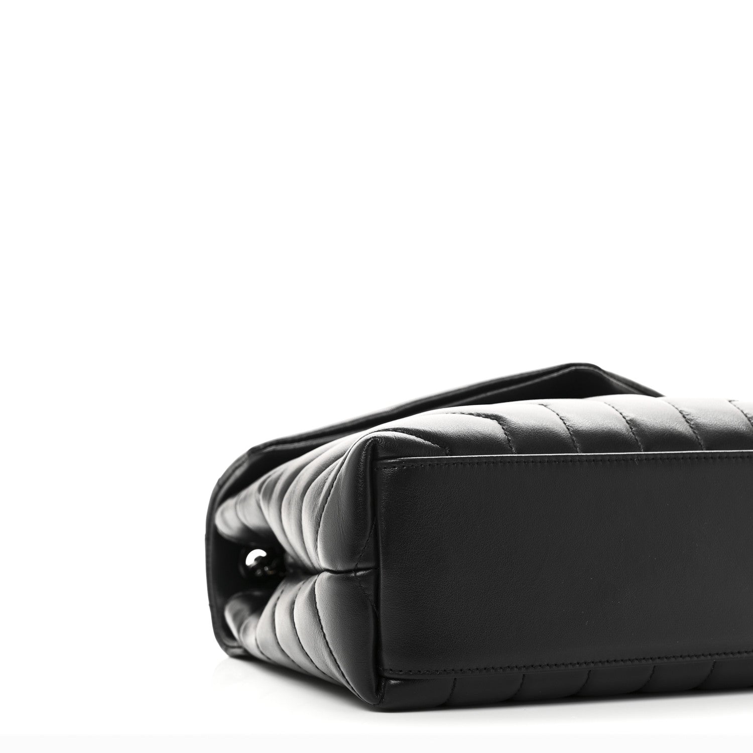 Saint Laurent Calfskin Y Quilted Monogram Monochrome Small Loulou Chain Satchel Black 9 of 10