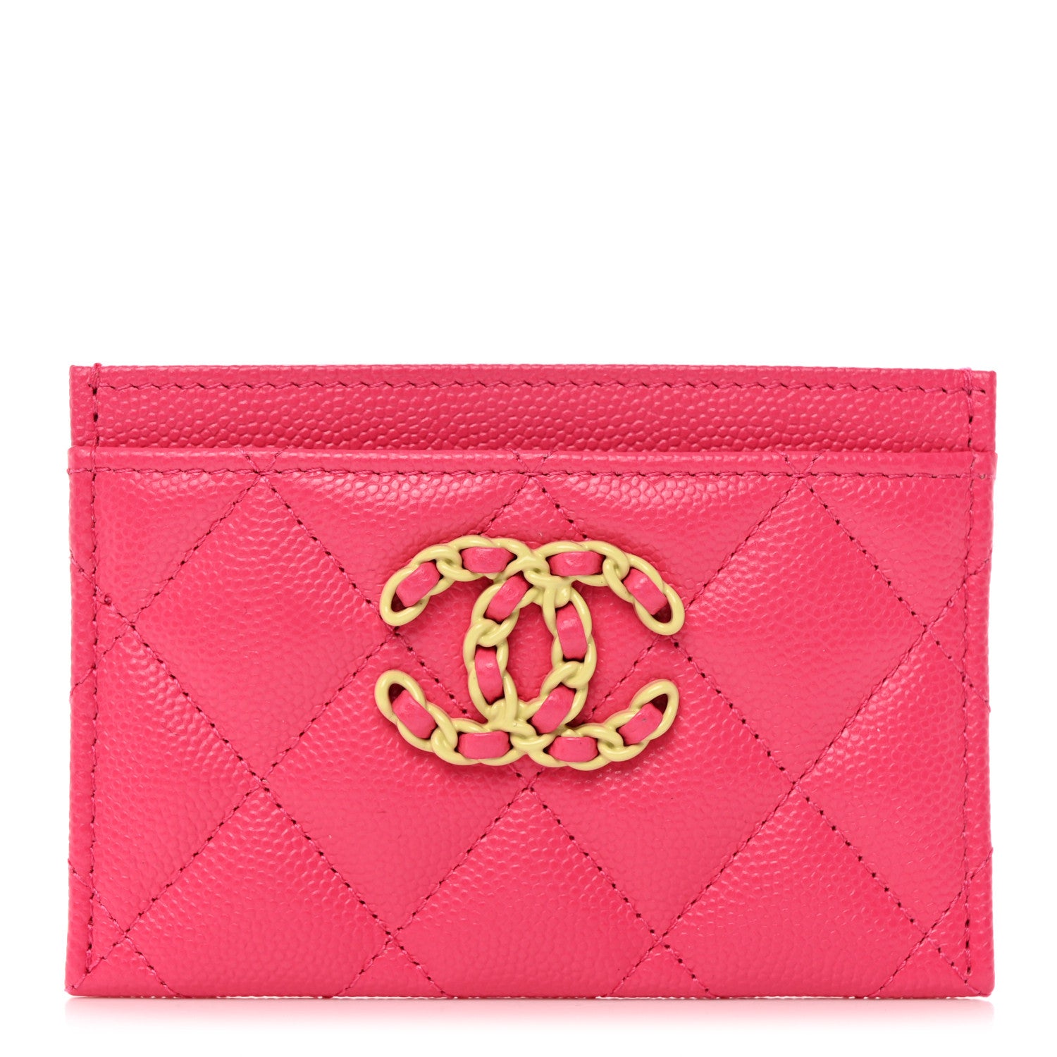 Chanel Caviar Quilted Chanel 19 Card Holder Dark Pink 1 of 9