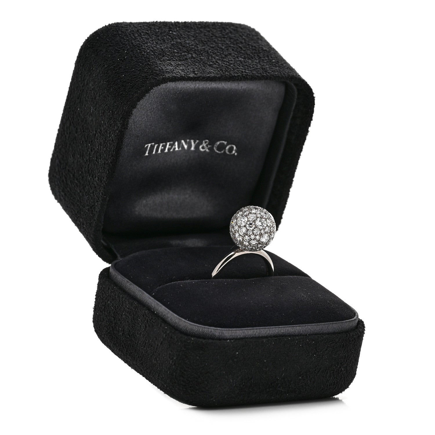 Tiffany 18K White Gold Diamond 12mm HardWear Ball Ring 52 6 6 of 6