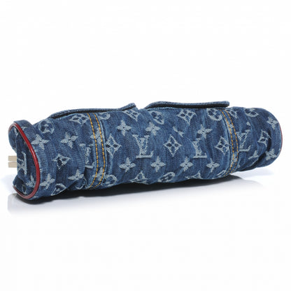 Louis Vuitton Denim Alligator Sac Fermoir GM 4 of 7