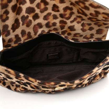 Fendi Calf Hair Leopard Small Chef Shoulder Bag Tobacco 5 of 9