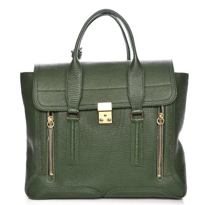 3.1 Phillip Lim 3.1 Textured Calfskin Large Pashli Satchel Jade 1 of 7