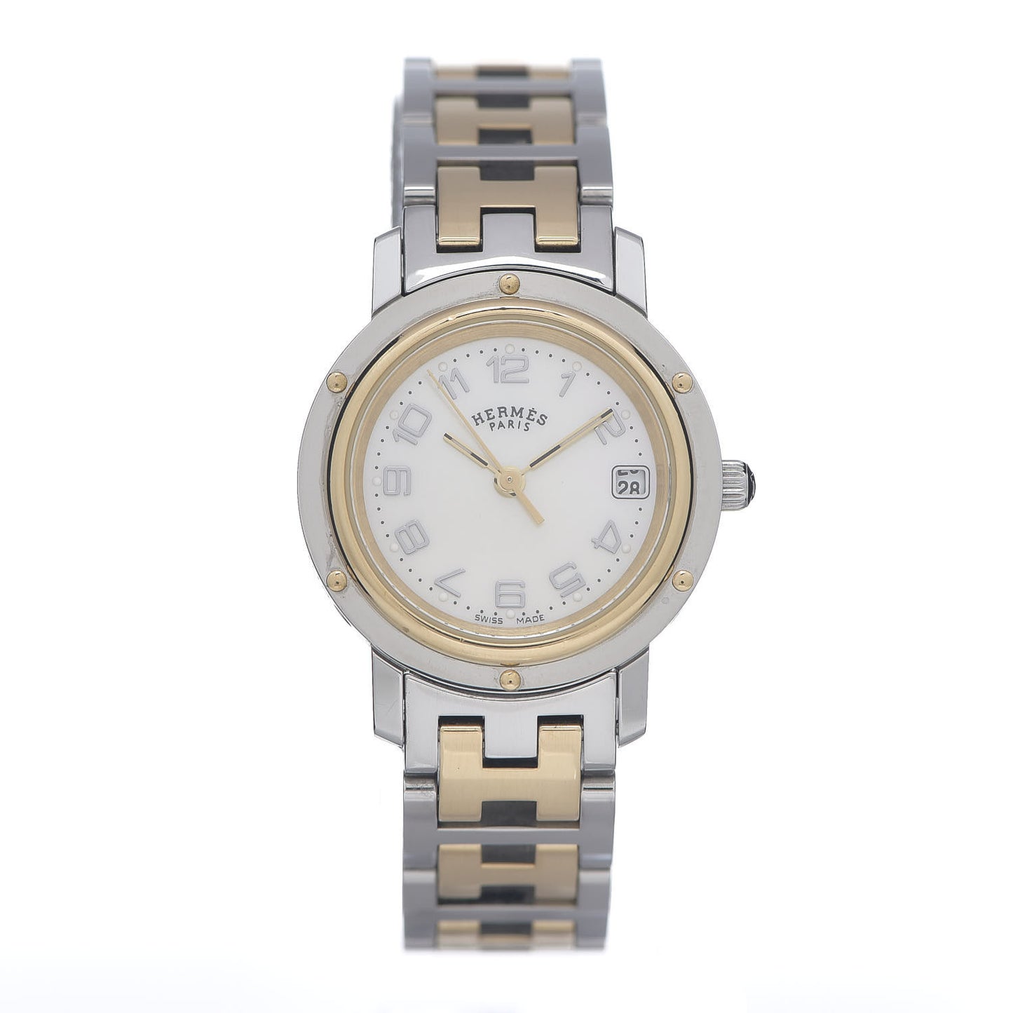 Stainless Steel Mother of Pearl 24mm Clipper Quartz Watch Gold