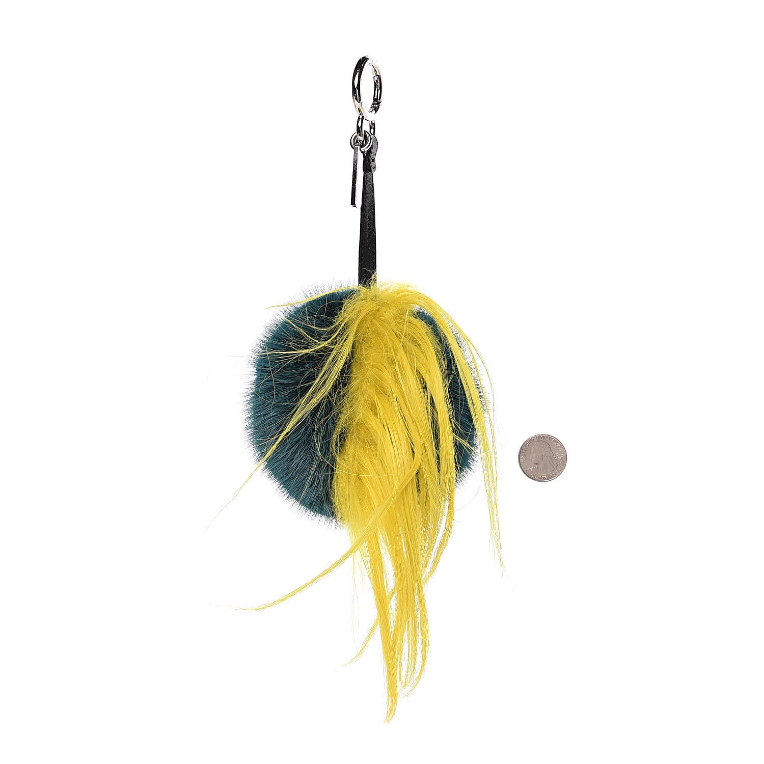 Fendi Mink Goat Fur QuTweet Jungle Bag Bug Charm Green Yellow Pink 2 of 4